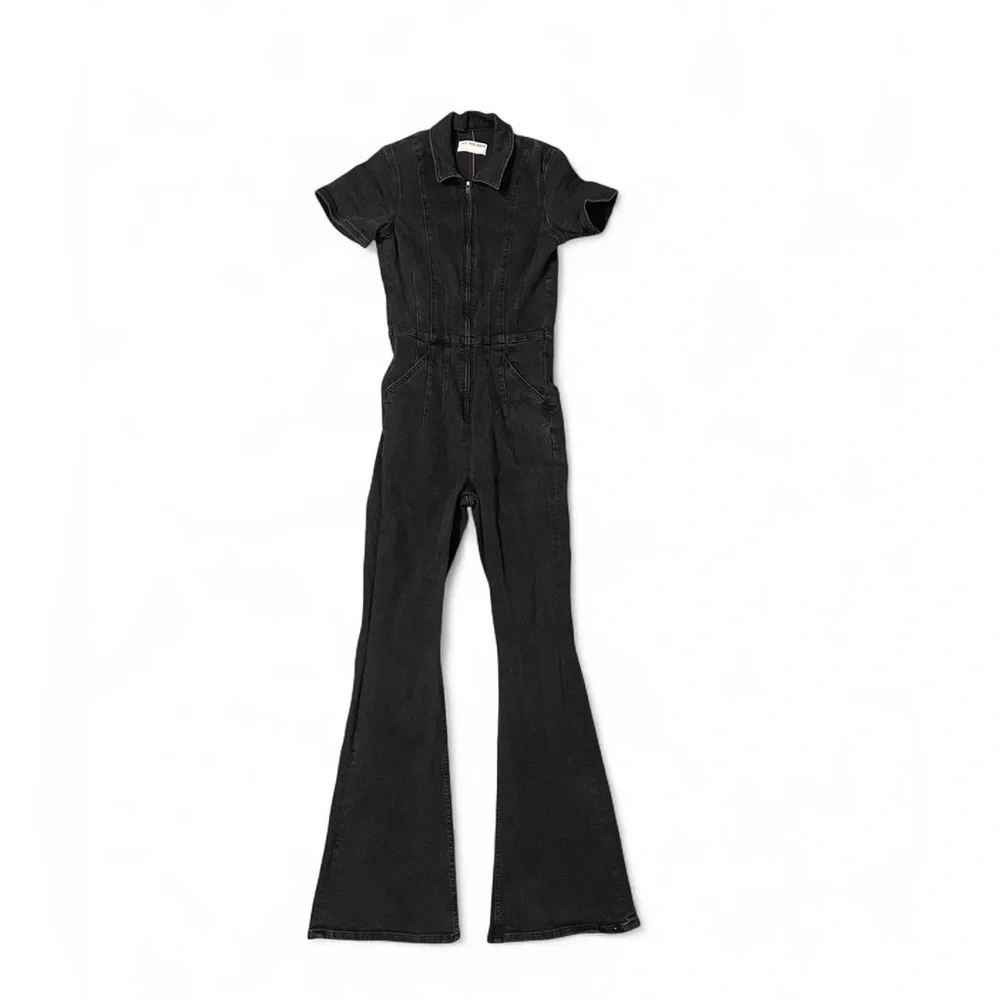 We The Free Black Short-Sleeve Denim Jumpsuit - Picture 5 of 7
